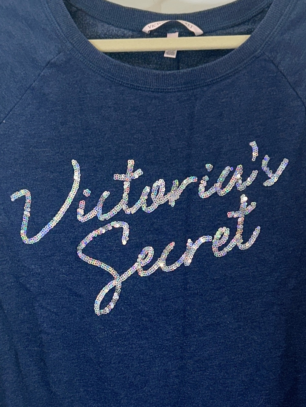 Victoria's Secret Navy Sequin Script Sweatshirt